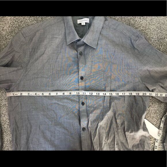 NWT CALVIN KLEIN Dress Shirt Gray Size Large - Picture 12 of 13